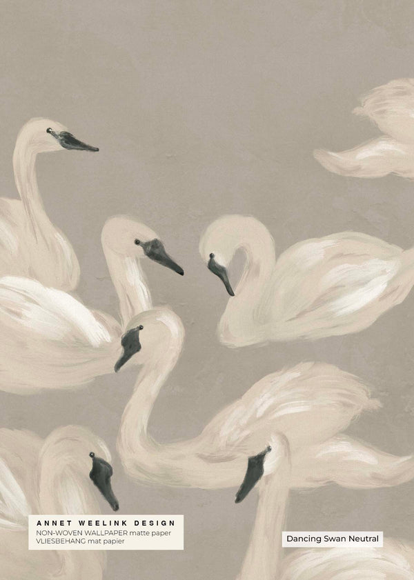 Muestra de papel pintado - Dancing Swan