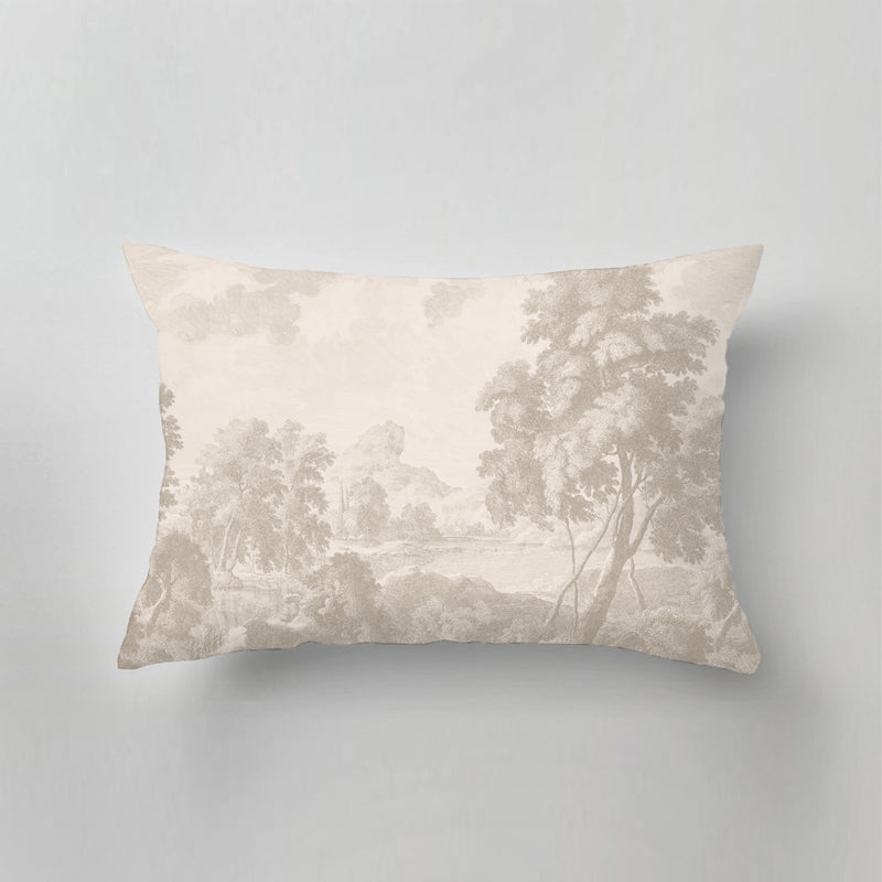 Indoor Pillow - Engraved Beige