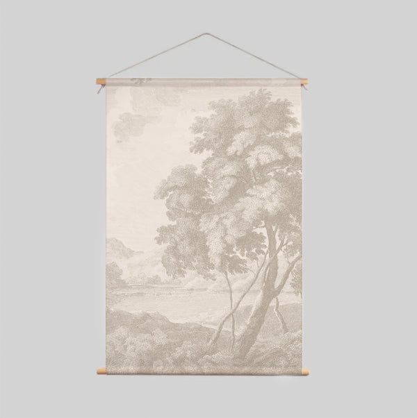 Textielposter - Engraved beige
