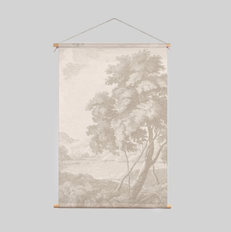 Textielposter - Engraved beige