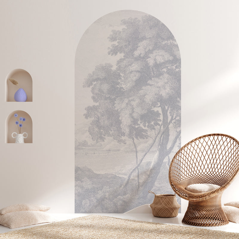 Peel and stick Arch Wallpaper Decal - Engraved