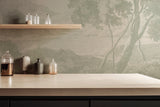 Wallpaper Engraved Green - 300cm width x 280cm height - textile look - second chance - opened packaging