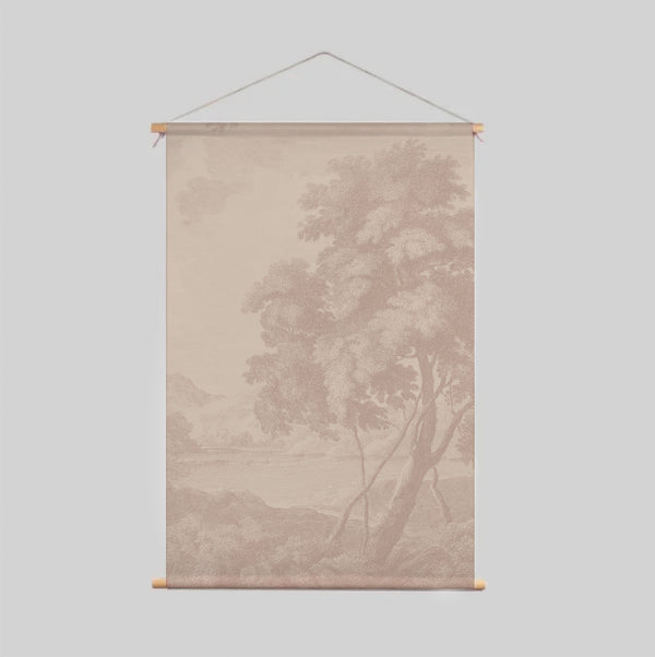 Textielposter - Engraved terra