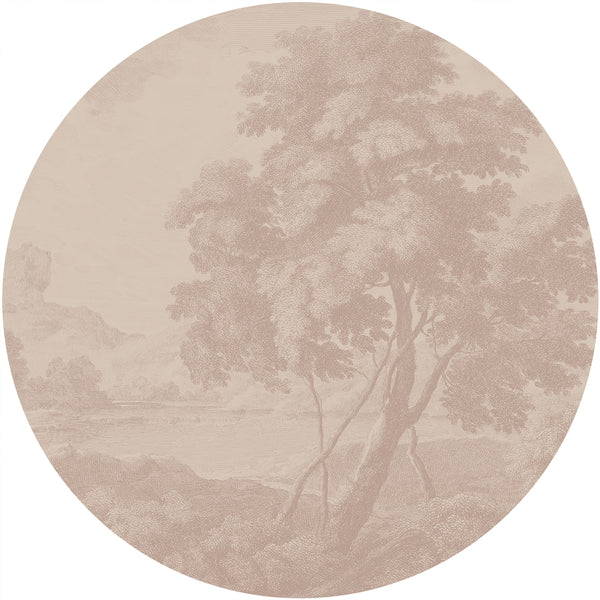 Ronde wandsticker - Engraved terra