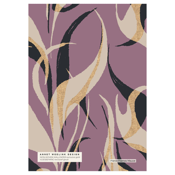 Gold Muestra de papel pintado - Fierce Flames
