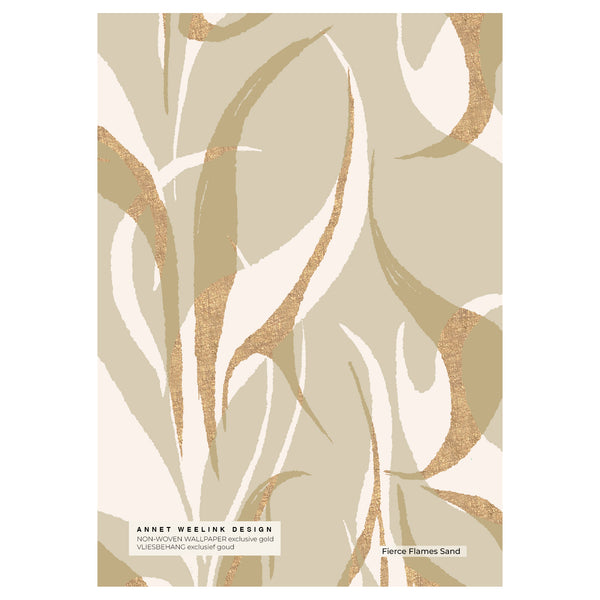 Gold Muestra de papel pintado - Fierce Flames