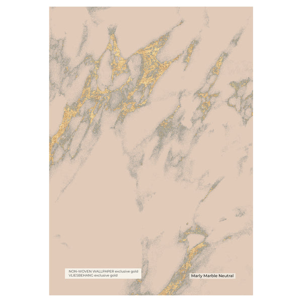 Gold Muestra de papel pintado - Marly Marble