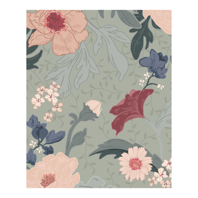Wallpaper Sample - Feline Forest Flowers