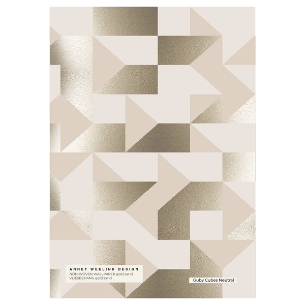 Gold Muestra de papel pintado - Guby Cubes