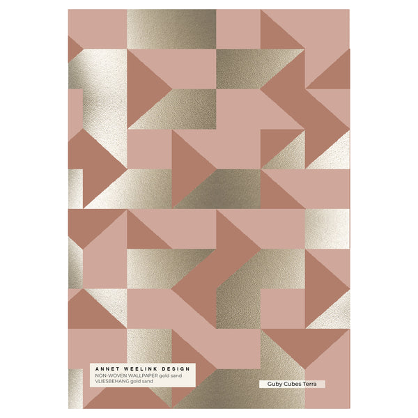 Gold Muestra de papel pintado - Guby Cubes