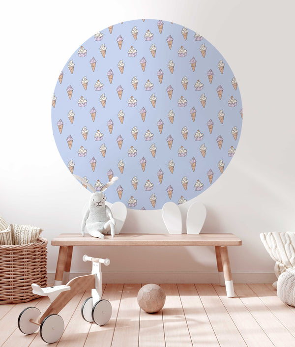 Ronde wandsticker - Ice Cream Lilac