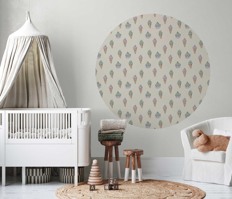 Round wall sticker - Ice Cream