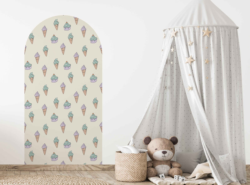 Peel and Stick Arch Behang Decal - Ice Cream