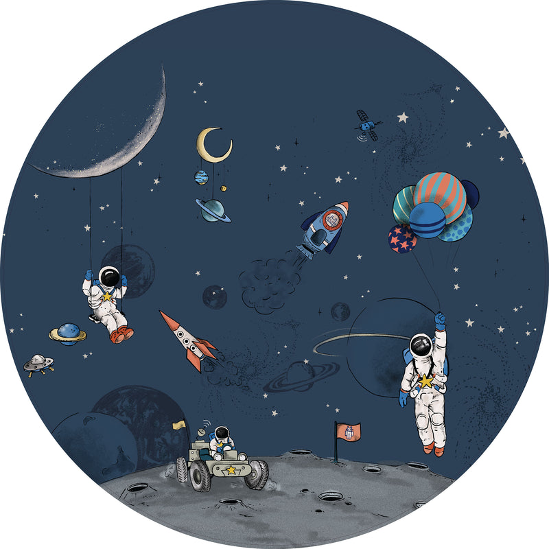 Sale Round wall sticker - Into The Galaxy Dark 120cm