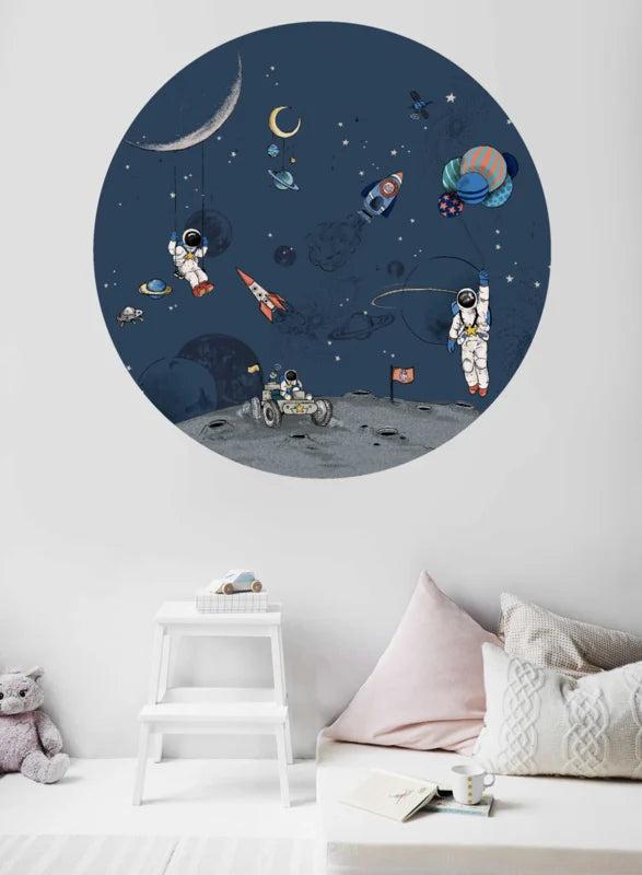 Sale Round wall sticker - Into The Galaxy Dark 120cm