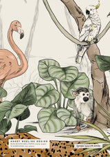 Carta da parati Jungle Jazz Off White larghezza 210cm x altezza 280cm - carta opaca - seconda possibilità