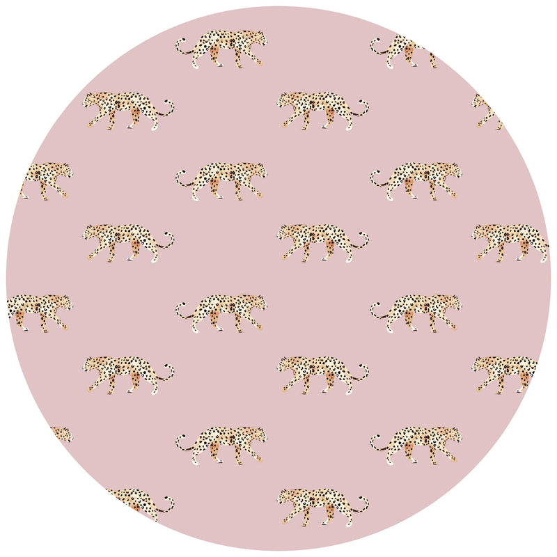 Round wall sticker - Leopard Dusty Pink