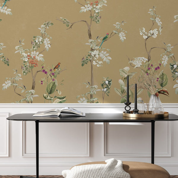 Floral Wallpaper - LUSH EDEN gold