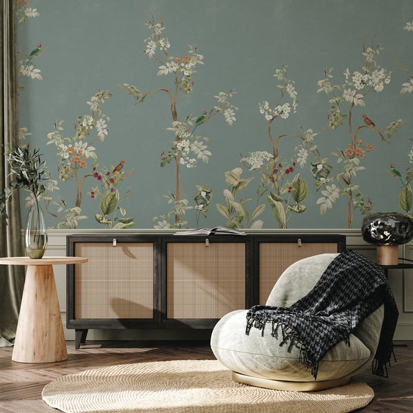 Floral Wallpaper - LUSH EDEN teal