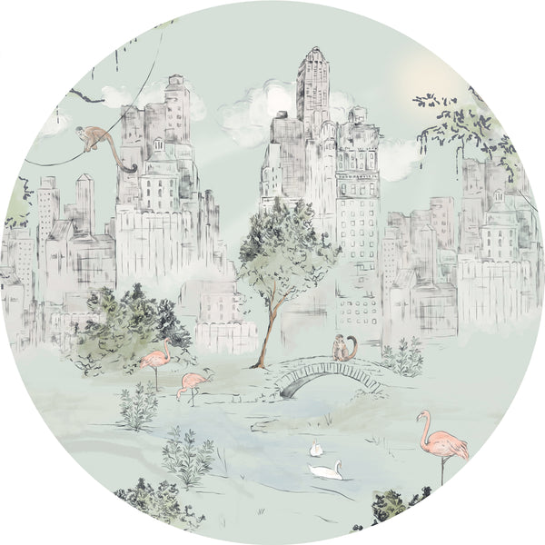 Ronde muurstickers - Central park