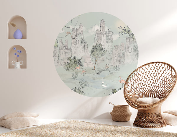 Ronde muurstickers - Central park