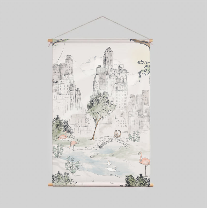 Textielposter - CENTRAL PARK Off white