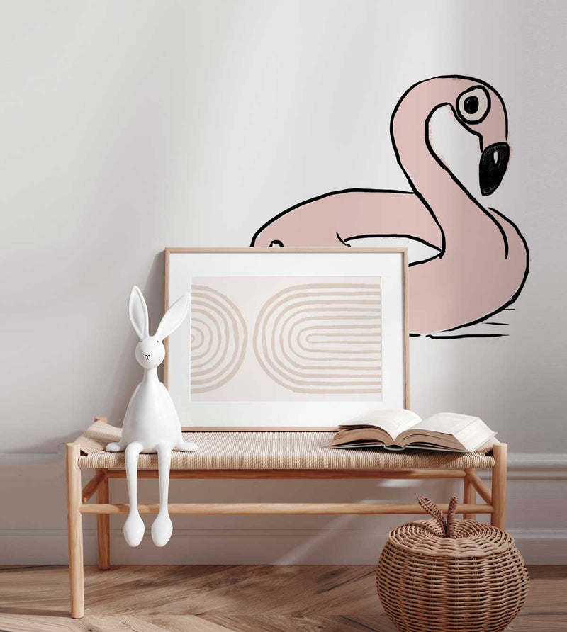 Separater Wandaufkleber - Palm Spring Flamingo