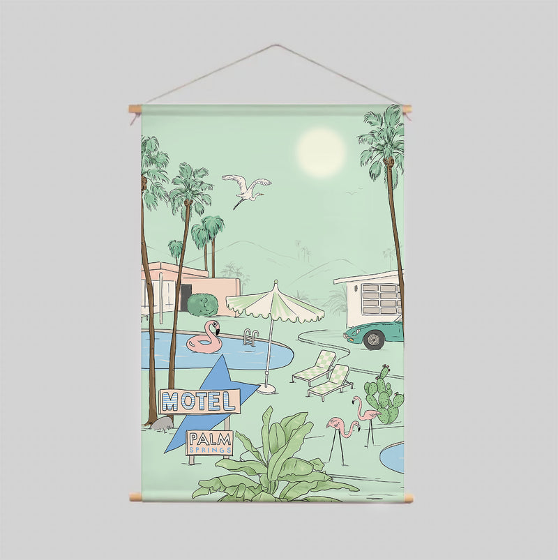 Textielposter - PALM SPRINGS mint