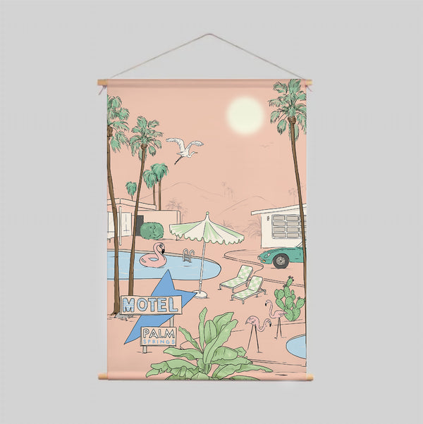 Textielposter - PALM SPRINGS perzik