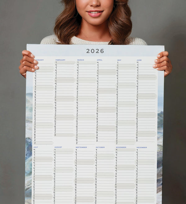 Yearly Planner 2026 - Crystal Haze Blue