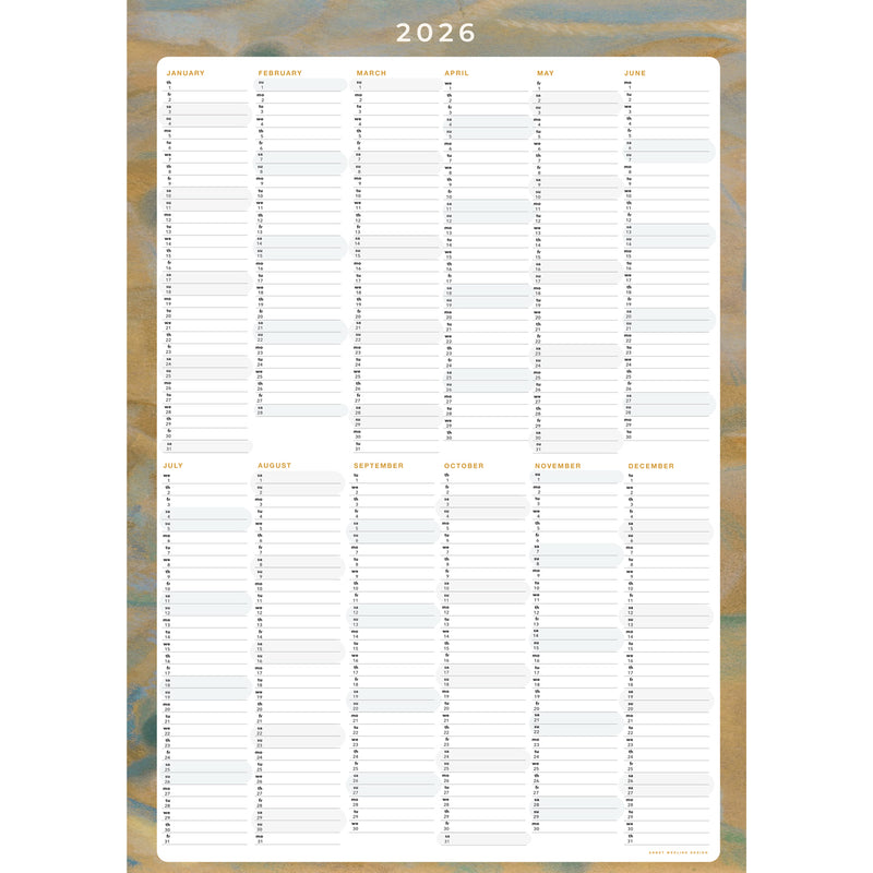 Planificateur Annuel 2026 - Desert Shade Ochre