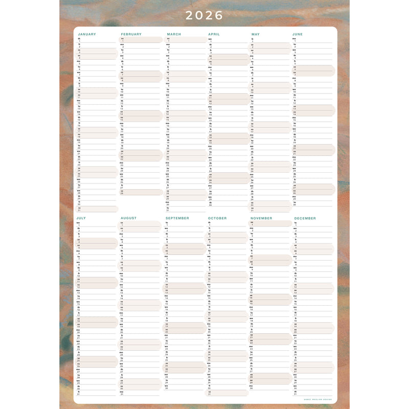 Planificateur Annuel 2026 - Desert Shade Terra