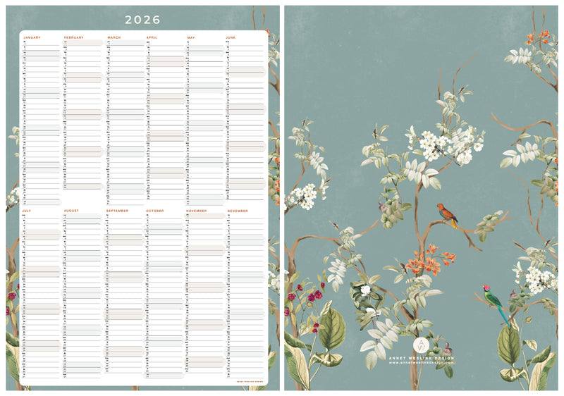 Yearly Planner 2026 - Lush Eden Teal