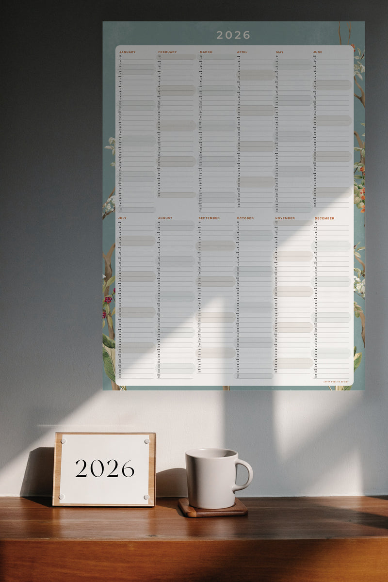Yearly Planner 2026 - Lush Eden Teal