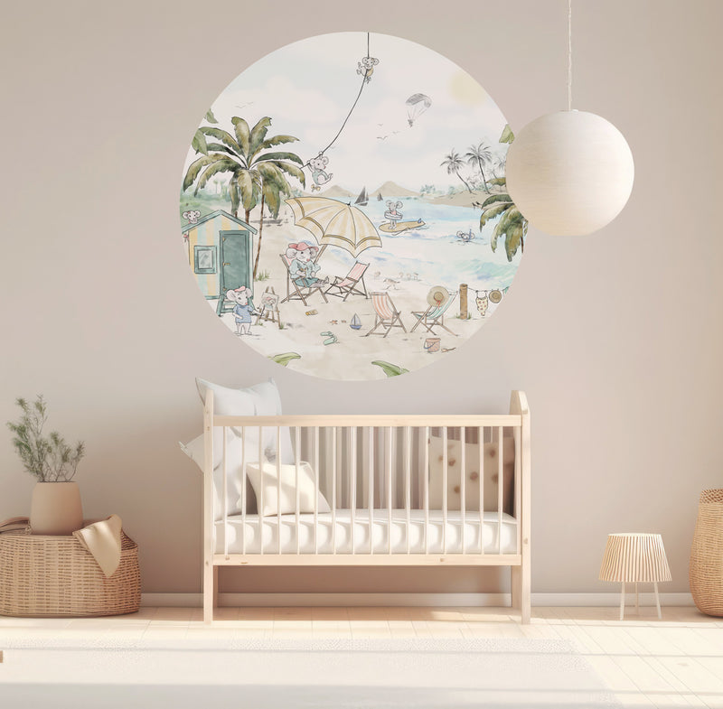 Sticker mural rond - PLAYA