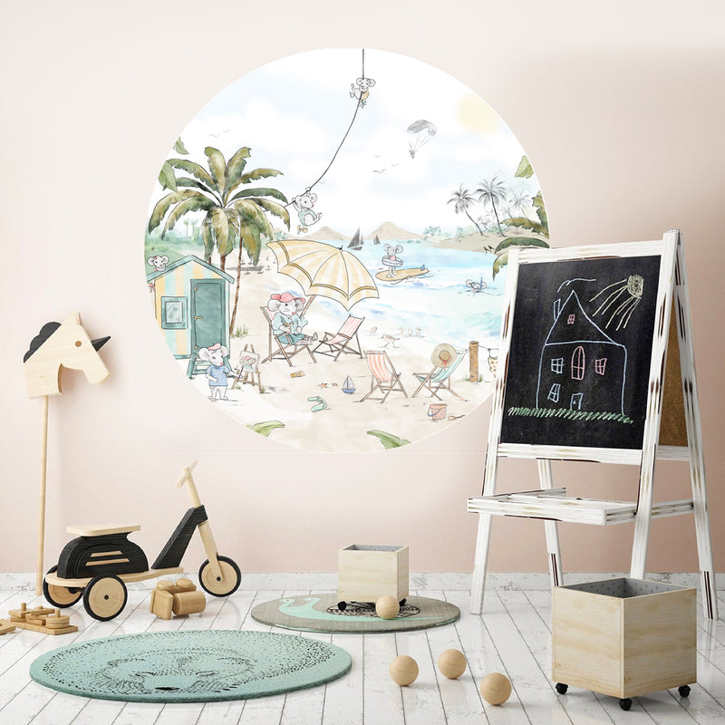 Sticker mural rond - PLAYA