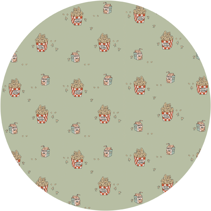 Sticker mural rond - Popcorn Green