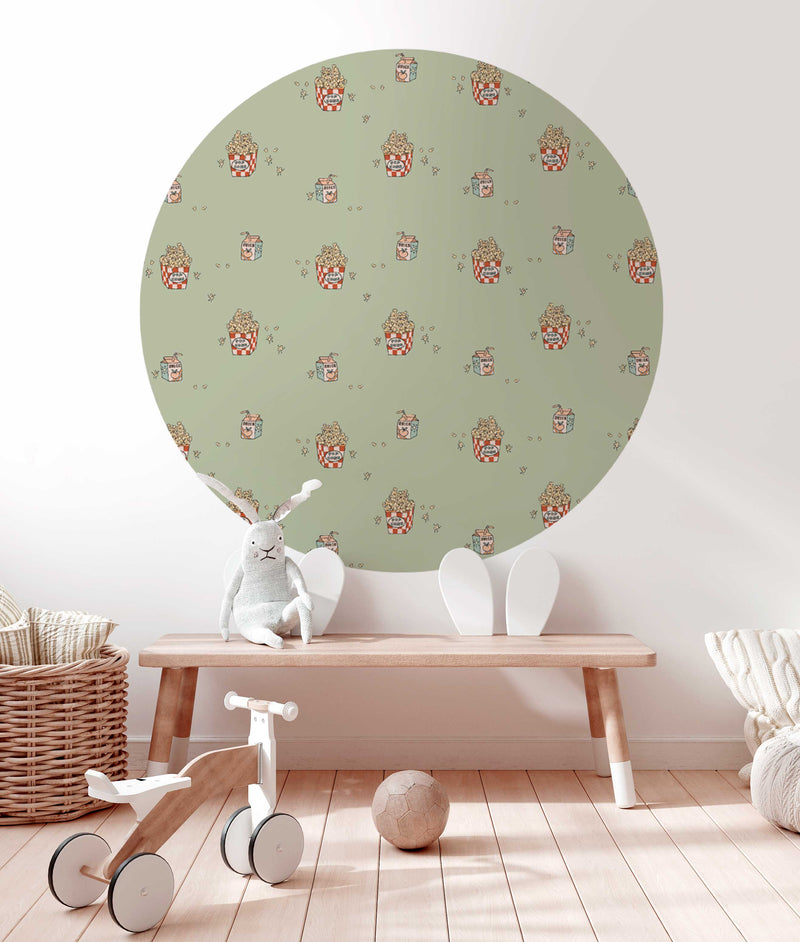 Round wall sticker - Popcorn