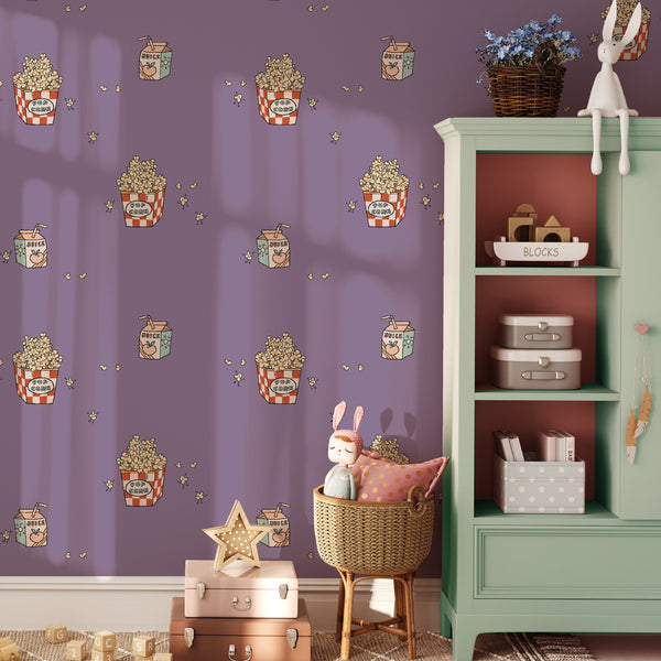 Behang op rol - Popcorn Purple