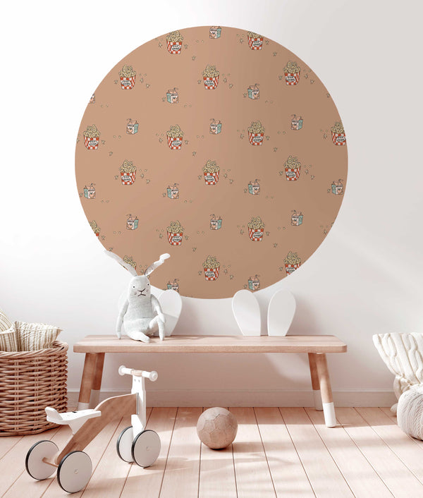 Round wall sticker - Popcorn Soft Terra