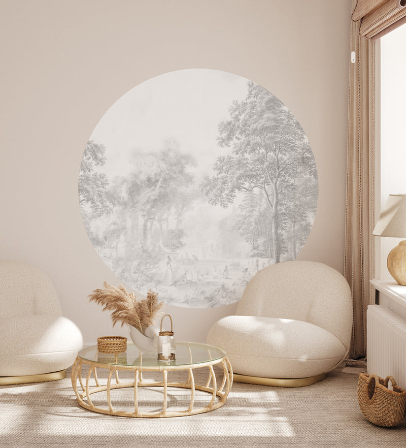 Round wall sticker - Romantic Garden