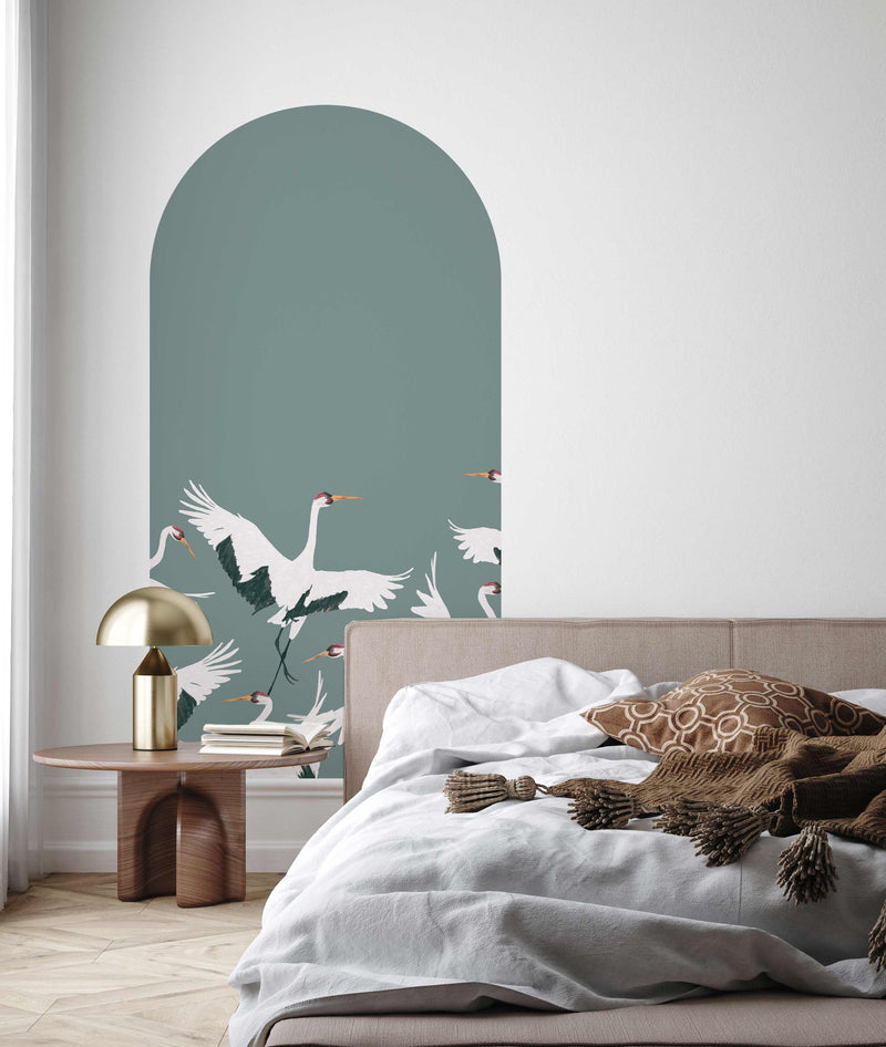 Peel and stick Arch Wallpaper Decal - Stork Teal