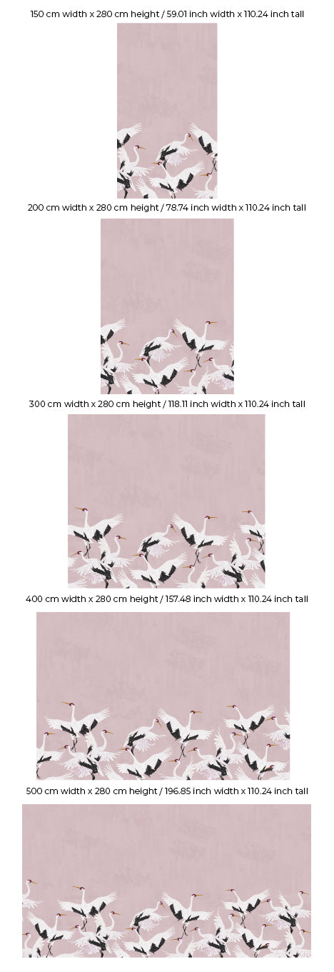 Papier peint oiseaux - CIGOGNE rose