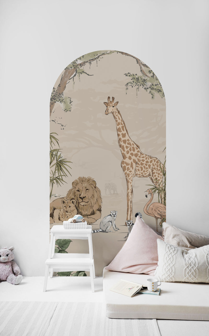 Peel and Stick Arch Behang Decal - Romantic Garden