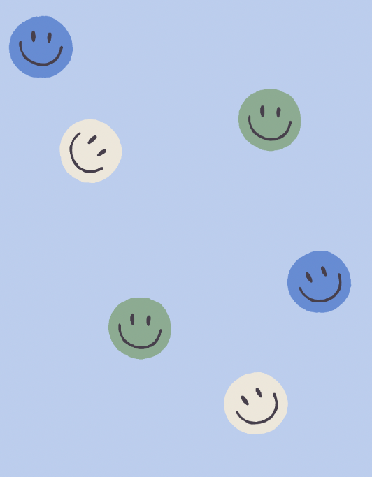 Wallpaper on roll - Smiley Light Blue