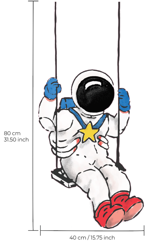 Losse wandsticker - Astronaut Swing