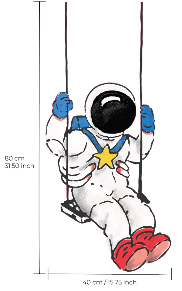 Separater Wandaufkleber – Astronaut Swing