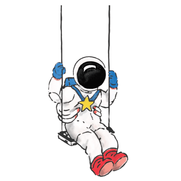 Separater Wandaufkleber – Astronaut Swing