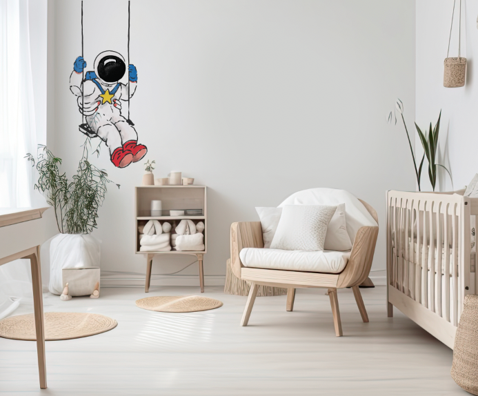 Separate Wall Sticker - Astronaut Swing