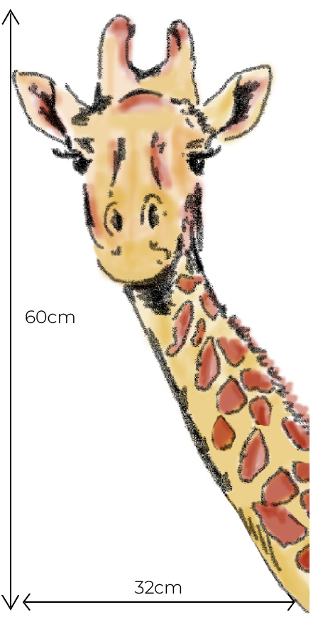 Losse wandsticker - Giraffe Jungle Tonal